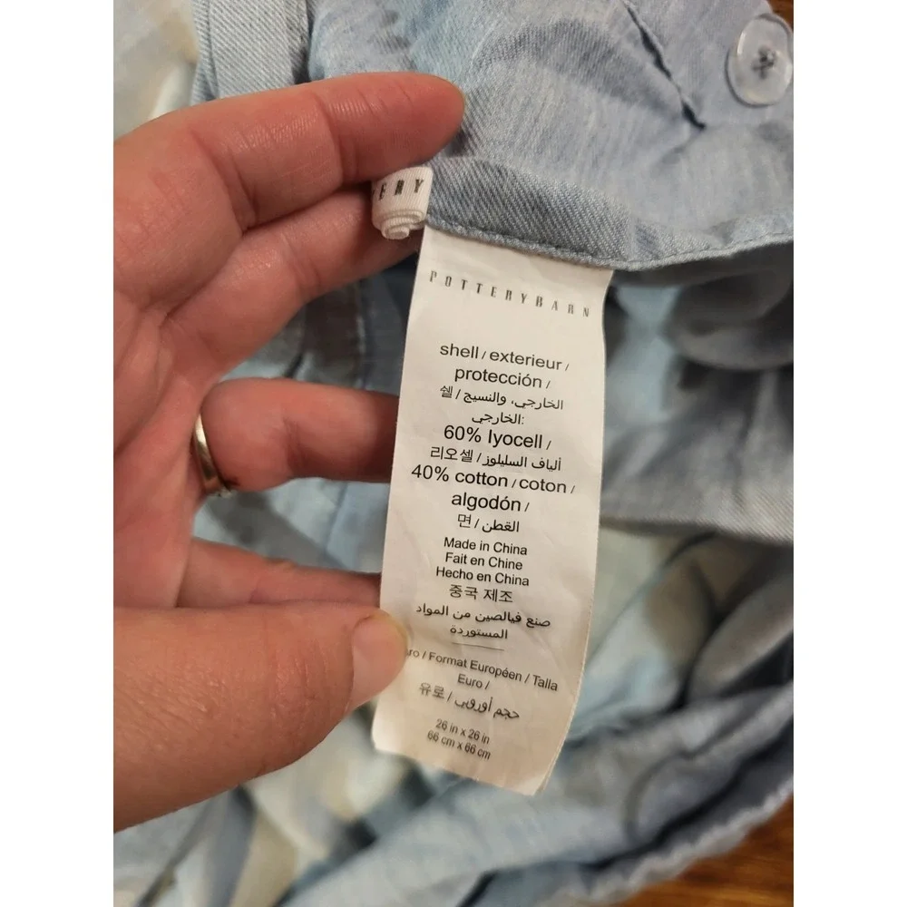 Pottery Barn Lyocell Blend Blue European Sham